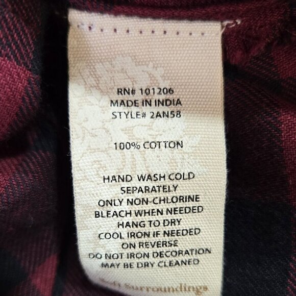 Soft Surroundings Webster Plaid Burgundy Black Beaded Sequin Neck Tunic - Picture 8 of 8